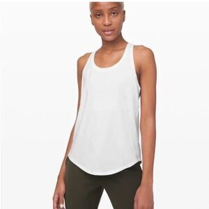 Lululemon Women’s Tank Top Scoop Neck Bright White Loose Fit Activewear Size 10
